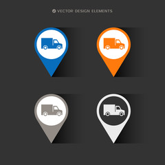 Web design of delivery truck icon