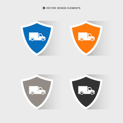 Web design of delivery truck icon