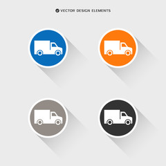 Web design of delivery truck icon