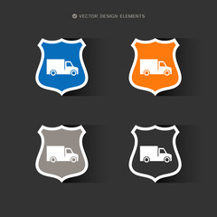 Web design of delivery truck icon