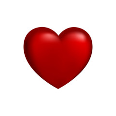 Red heart with gradient for the medicine or Valentine's Day. Heart have the volume effect. Vector eps 10