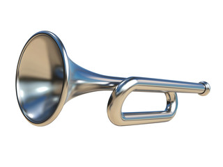 Obraz na płótnie Canvas Simple silver trumpet 3D
