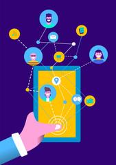 People on social media online mobile phone app