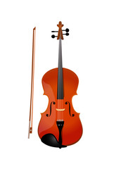 Fototapeta na wymiar Red violin isolated, Vector Illustration of Fiddle