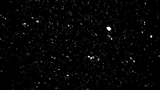 Falling snow on a black background