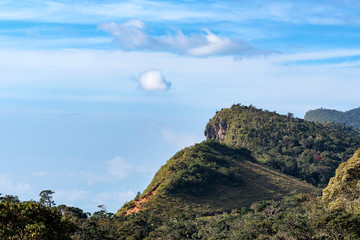 Scenic misty view of World's End in Sri Lanka