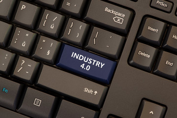 Industry 4.0 concept on keyboard button