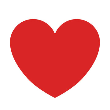Plain Red Heart on White Background Vector Illustration 1
