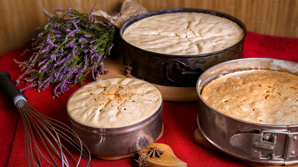 homemade cakes, biscuit baking.