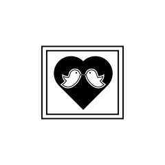 valentine's card with birds icon. Valentine's Day element icon. Premium quality graphic design icon. Baby Signs, outline symbols collection icon for websites, web design