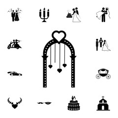 Obraz premium wedding arch icon. Set of wedding elements icon. Photo camera quality graphic design collection icons for websites, web design, mobile app