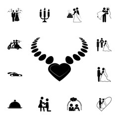 necklace icon. Set of wedding elements icon. Photo camera quality graphic design collection icons for websites, web design, mobile app