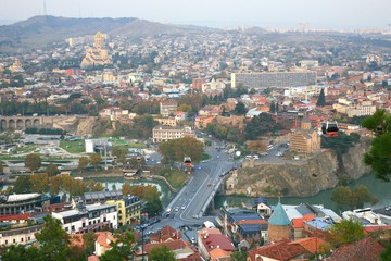 Obraz premium The panoramic view of Tbilisi is the capital of Georgia