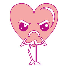 heart love sad kawaii character vector illustration design