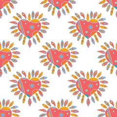 Hearts seamless pattern. Colorful pink hearts. Love. Valentine's Day background.