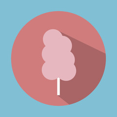Flat vector illustration icon pink sugar cotton candy