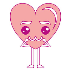 heart love sad kawaii character vector illustration design