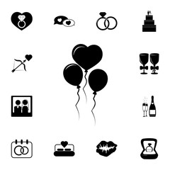 heart shaped balls icon. Set of wedding elements icon. Photo camera quality graphic design collection icons for websites, web design, mobile app