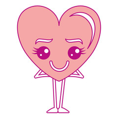 heart love happy kawaii character vector illustration design