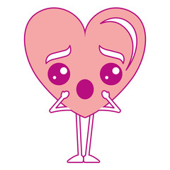 heart love confused kawaii character vector illustration design