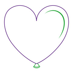 balloon air with heart shape vector illustration design