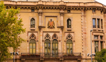 Fototapeta na wymiar Crest on Old Spanish Building