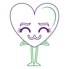 heart love with wings sad kawaii character vector illustration design