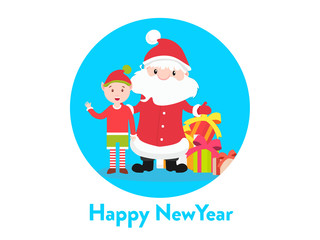 Cute greeting Happy New Year