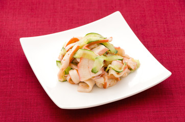 中華いかとキュウリの和え物