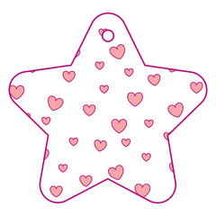 star frame with hearts pattern background vector illustration design