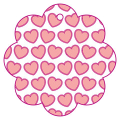 flower frame with hearts pattern background vector illustration design