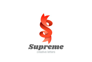 Letter S Ribbon design Logo vector template
