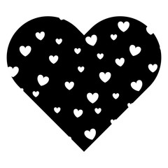 heart frame with hearts pattern background vector illustration design