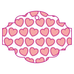 elegant frame with hearts pattern background vector illustration design