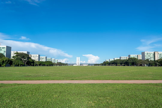 Esplanada dos Minist&eacute;rios, em Brasilia, Brasil.
