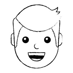 Obraz na płótnie Canvas character man face laughing happy image vector illustration