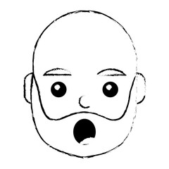surprised man face expresion facial style vector illustration