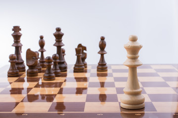 Chess board with chess pieces