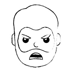 Obraz na płótnie Canvas young man face angry expression cartoon vector illustration