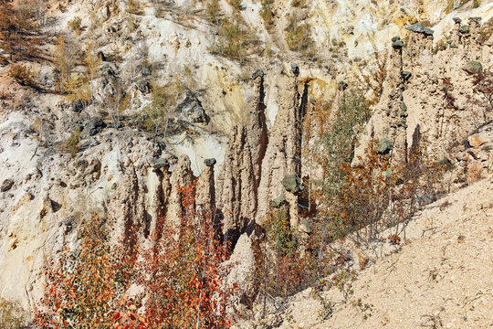 Amazing Autumn Landscape of Rock Formation Devil's town in Radan Mountain, Serbia