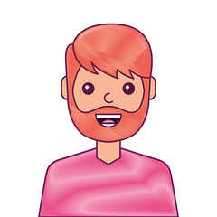 portrait man face laughing happy image vector illustration