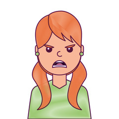 Obraz premium portrait woman angry facial expression cartoon vector illustration