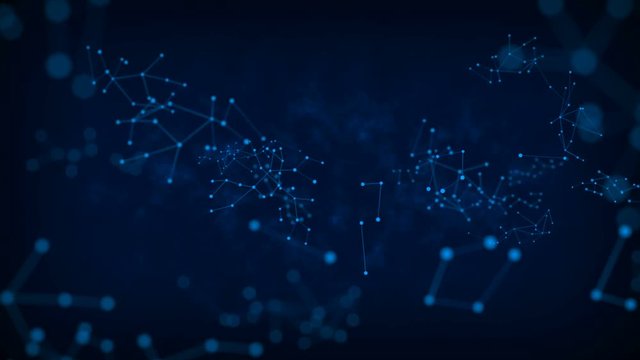 4K Abstract background Dot circle with connection for futuristic network  cyber connect concept with grain processed