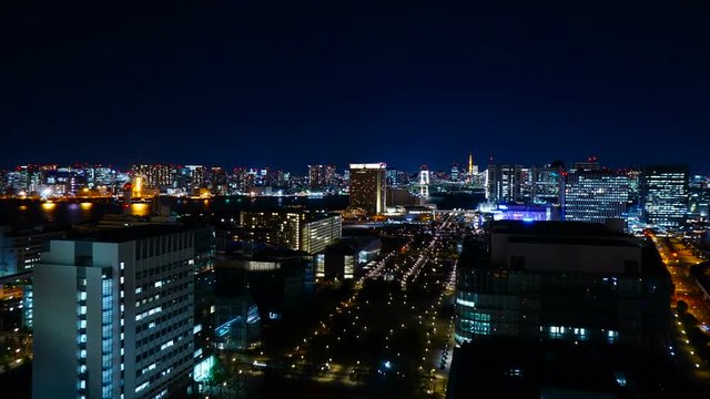 東京夜景　ワイド　特機回転タイムラプス　4k