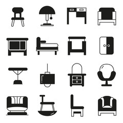 home furniture icons set