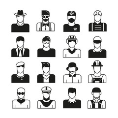 people avatar icons, profession icons