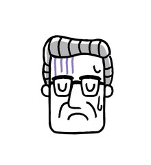 シニア男性：顔、表情
