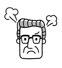 シニア男性：顔、表情
