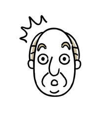 シニア男性：顔、表情
