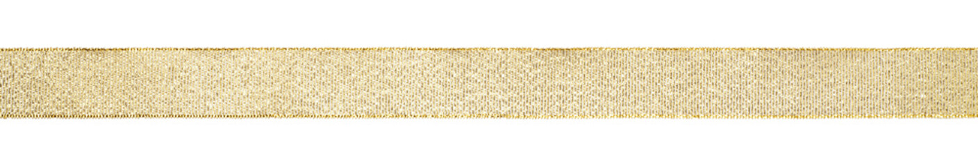 Golden ribbon isolated on white background